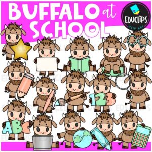 Buffalo at School Clipart Set {Educlips}