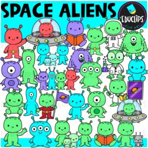 Space Aliens Clipart | Cute Alien Characters, STEM, Space Theme Clip Art