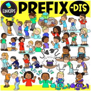 Prefix DIS Clipart Set for Word Study, Phonics & Vocabulary {Educlips}