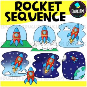 Rocket Launch Sequence Clip Art Mini Set {Educlips Clipart}