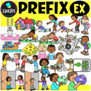 Prefix EX Clipart Set for Word Study, Phonics & Vocabulary {Educlips}