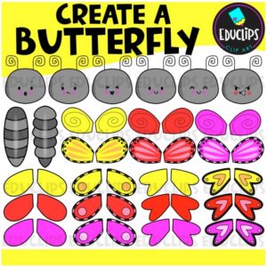 Create a Butterfly Clip Art Mini Set {Educlips Clipart}
