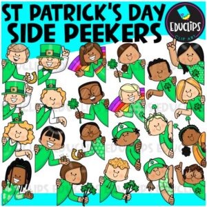 St Patrick's Day Side Peekers Clipart Set {Educlips Clipart}