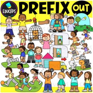 OUT Prefix Clipart | Prefix Vocabulary Activities | OUT Words | Educlips