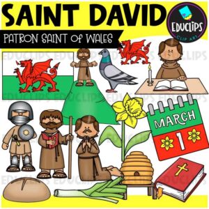 Saint David | Patron Saint of Wales Clipart Set {Educlips Clipart}