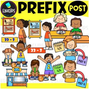 Prefix POST Clipart Set for Word Study, Phonics & Vocabulary {Educlips}