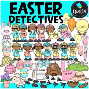 Easter Detectives Kids Clipart Set {Educlips}