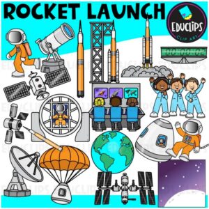 Rocket Launch, Space Clipart - Astronaut & Space Exploration {Educlips}