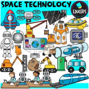 Space Technology Clip Art | Robots, Inventions & Futuristic STEM Graphics