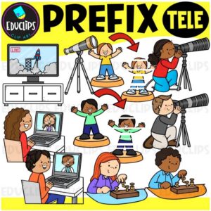 TELE Prefix Clip Art | ELA Vocabulary, Word Study Graphics {Educlips Clipart}