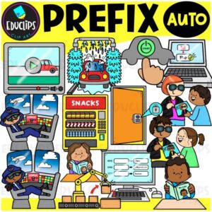 AUTO Prefix Clip Art | ELA Vocabulary, Prefix & Word Study Graphics {Educlips}