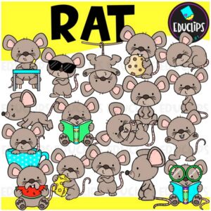 Rat Clipart – Cute Rat, Backyard, Nocturnal Animals {Educlips}