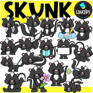 Skunk Clipart – Cute Woodland & Backyard Animal Clip Art {Educlips}