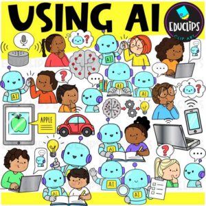 Artificial Intelligence Clipart – AI Technology, Chatbots & Digital Literacy