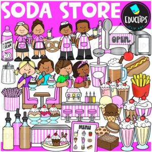 Soda Store Clipart Set | Ice Cream Parlor | Desserts Graphics