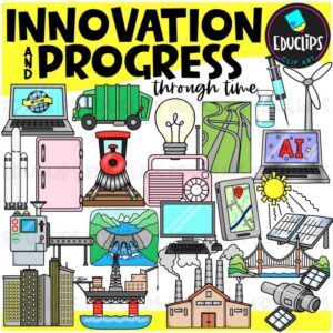 America: Innovation and Progress Through Time Clipart | STEM History {Educlips}