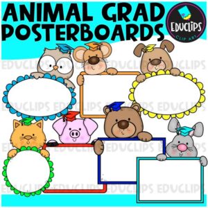 Animal Graduates Clipart Mini Set {Educlips Clipart}