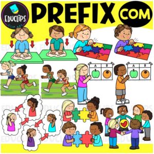 Prefix COM Clipart Set for Word Study, Phonics & Vocabulary {Educlips}