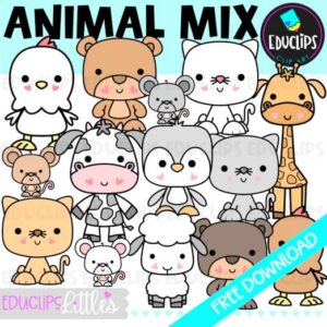 Animal Mix Clipart Set {Educlips Littles}