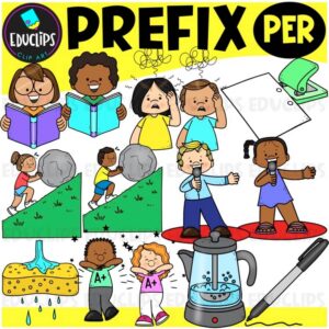Prefix PER Clipart Set for Word Study, Phonics & Vocabulary {Educlips}