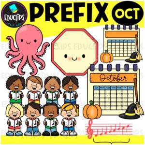 Prefix OCT Clipart Set for Word Study, Phonics & Vocabulary {Educlips}