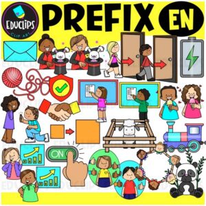 Prefix EN Clipart Set for Word Study, Phonics & Vocabulary {Educlips}