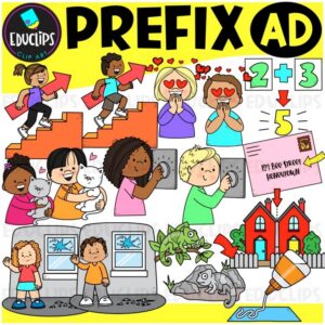 Prefix AD Clipart Set for Word Study, Phonics & Vocabulary {Educlips}