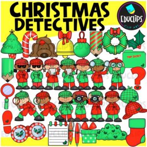 Christmas Detective Kids Clipart for December Activities {Educlips}