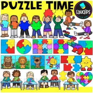 Puzzle Time Clip Art Set {Educlips Clipart}