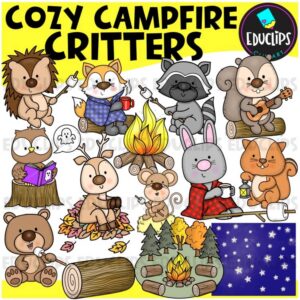 Cozy Campfire Critters Clipart Set {Educlips Clipart}