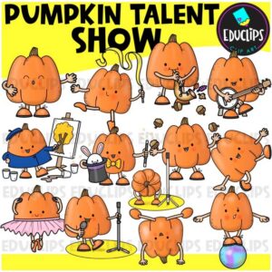 Pumpkin Talent Show Clipart Set {Educlips Clipart}