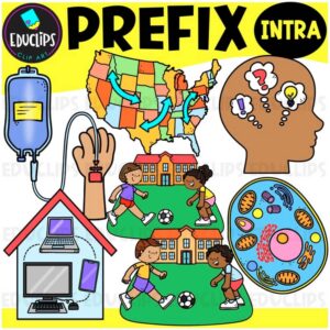 Prefix INTRA Clipart Set for Word Study, Phonics & Vocabulary {Educlips}