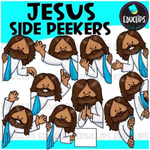 Jesus Side Peekers Clipart Set {Educlips Clipart}