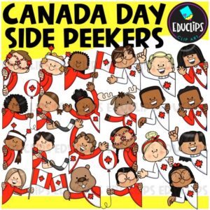 Canada Day Side Peekers Clipart Set {Educlips Clipart}