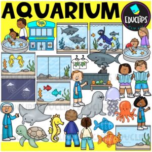 Trip To The Aquarium Clip Art Set {Educlips Clipart}
