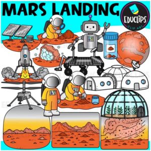 Mars Landing Clipart | Mars Rover, Astronaut, Space Science, STEM Clip Art