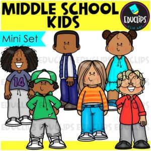 Middle School Kids Clip Art Mini Set{Educlips Clipart}