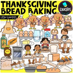 Thanksgiving Bread Making Clipart Bundle {Educlips}