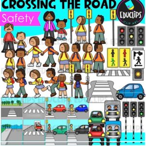 Crossing The Road Safety Clip Art Set {Educlips Clipart}