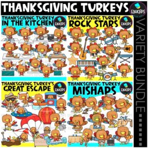 Thanksgiving Turkeys Variety Clip Art Bundle {Educlips Clipart}