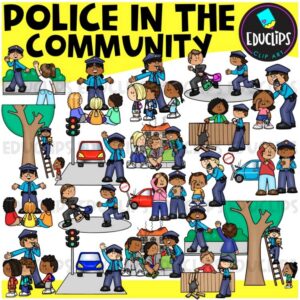 Police in the Community Clipart Set {Educlips Clipart}