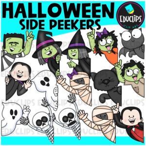 Halloween Side Peekers Clip Art Set {Educlips Clipart}