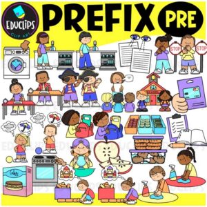 Prefix PRE Clipart Set for Word Study, Phonics & Vocabulary {Educlips}