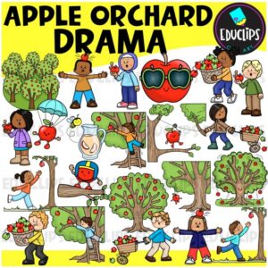 Apple Orchard Drama Clipart Set {Educlips Clipart}