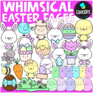 Easter Whimsical Faces Clip Art Set {Educlips}