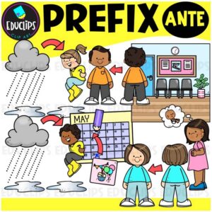 Prefix ANTE Clipart Set for Word Study, Phonics & Vocabulary {Educlips}
