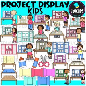 Classroom Display Kids |Trifold Clipart Set {Educlips Clipart}