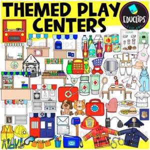 Themed Play Centers Clip Art Set {Educlips Clipart}