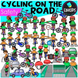 Cycling On The Road | Safety Clip Art Set {Educlips Clipart}