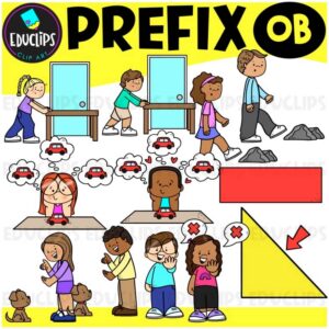 OB Prefix Clipart | Prefix Vocabulary Activities | OB Words Clip Art | Educlips